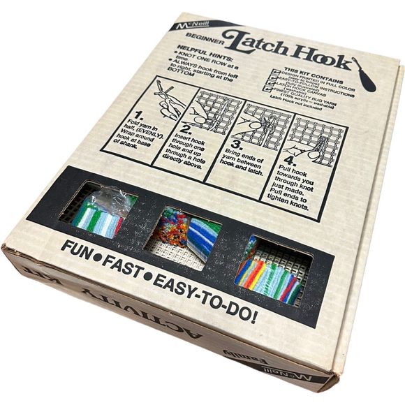 VTG McNeill LARGE Latch Hook Rug Kit 1983 No. 7611 Balloon II Wall Decor Hanging - Picture 5 of 16